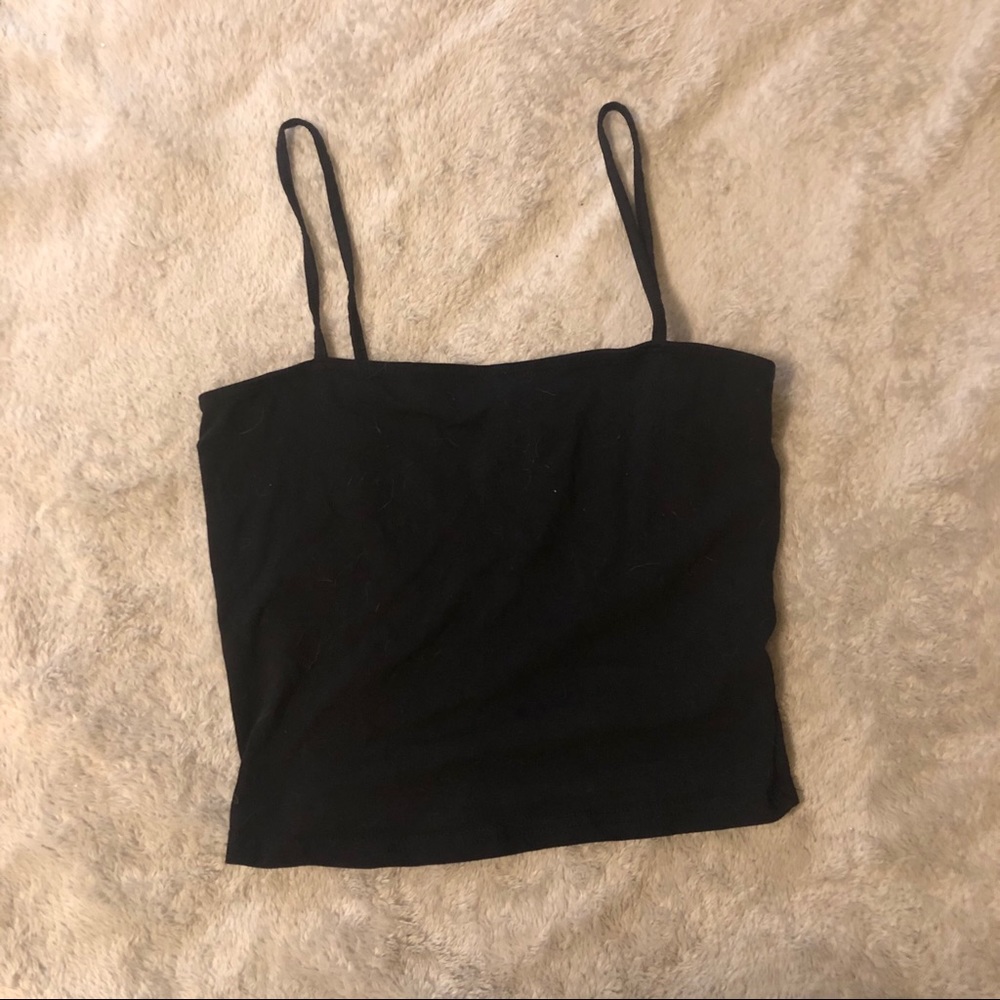 black crop too w/ slight sweetheart neckline